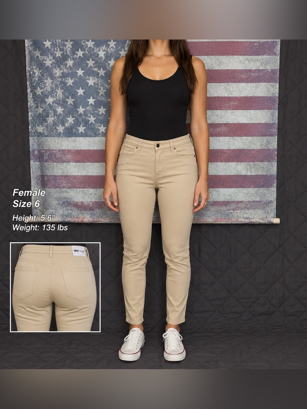 NWT Women’s DKNY Jeans Essex Tan High Rise Skinny Jeans size 6 28” inseam